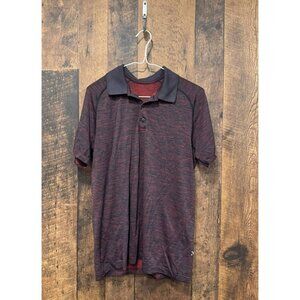 Lululemon Men’s Polo Metal Vent T Shirt Red Blue Medium EUC